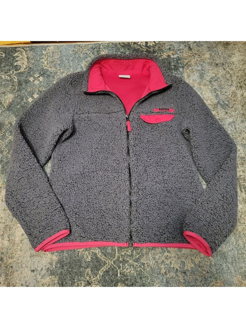 Columbia Sherpa Pink And Gray Jacket Size M
